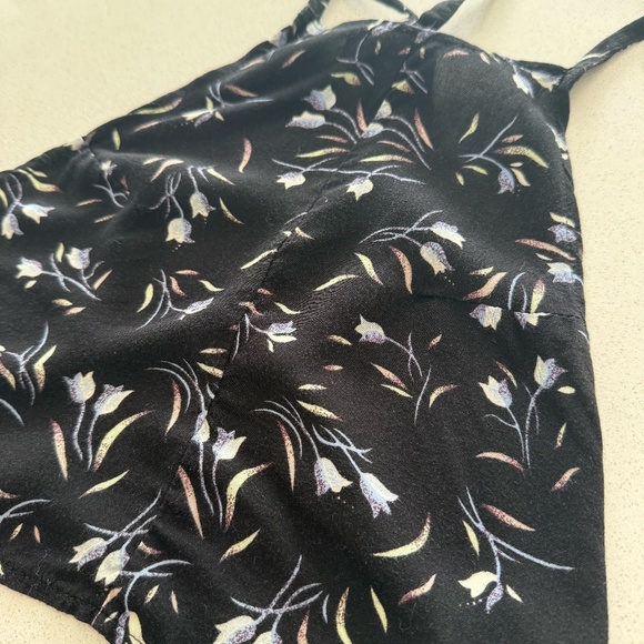 American Apparel Floral Halter Backless Top - Picture 2 of 4